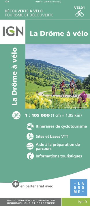 Carte IGN - La Drôme à Vélo