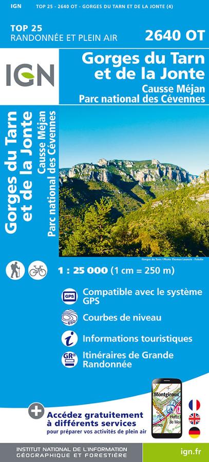 Gorges du Tarn et de la Jonte IGN TOP.