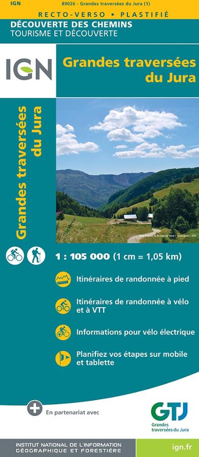 Grandes traversees du Jura carte IGN.