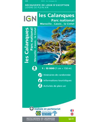 Les Calanques Parc national carte IGN IGNCal.