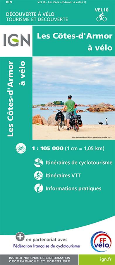 Les Cotes d Armor a velo carte IGN.