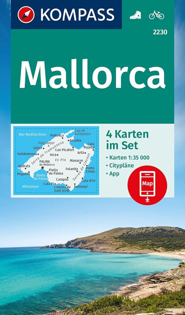 Majorque Lot de cartes de randonnee 2230 Kompass.