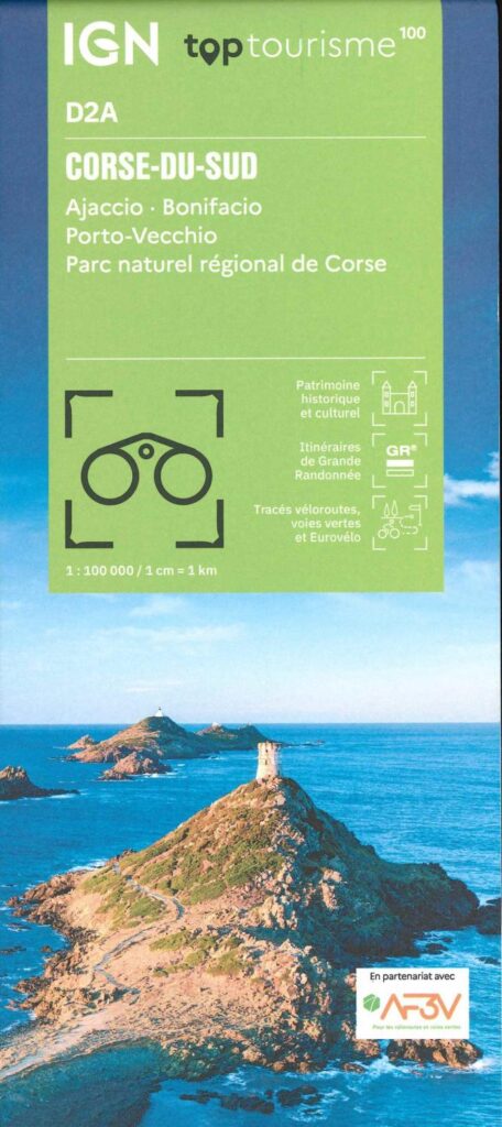 Carte Corse du Sud - Ajaccio, Bonifacio, Porto-Vecchio IGN TOP 100