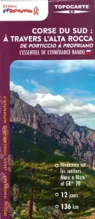 Carte FFRP Corse du Sud - A travers l'Alta Rocca - Très détaillée au 1/50 000