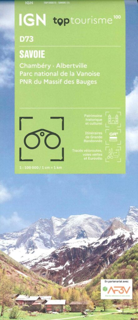 Carte Savoie - Chambéry, Albertville, parc national de la Vanoise IGN TOP 100