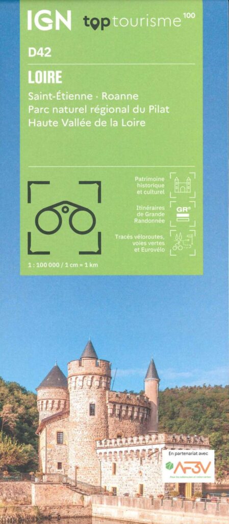 Carte Loire - St Etienne, Roanne IGN TOP 100