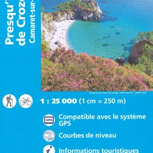 Carte IGN 0418 ET au 1/25 000 de randonnée et plein air sur la Presqu'île de Crozon et Camaret-sur-Mer avec itinéraires de Grande randonnée.