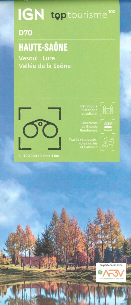 Carte Haute Saône - Vesoul, Lure, Vallée de la Saône IGN TOP 100